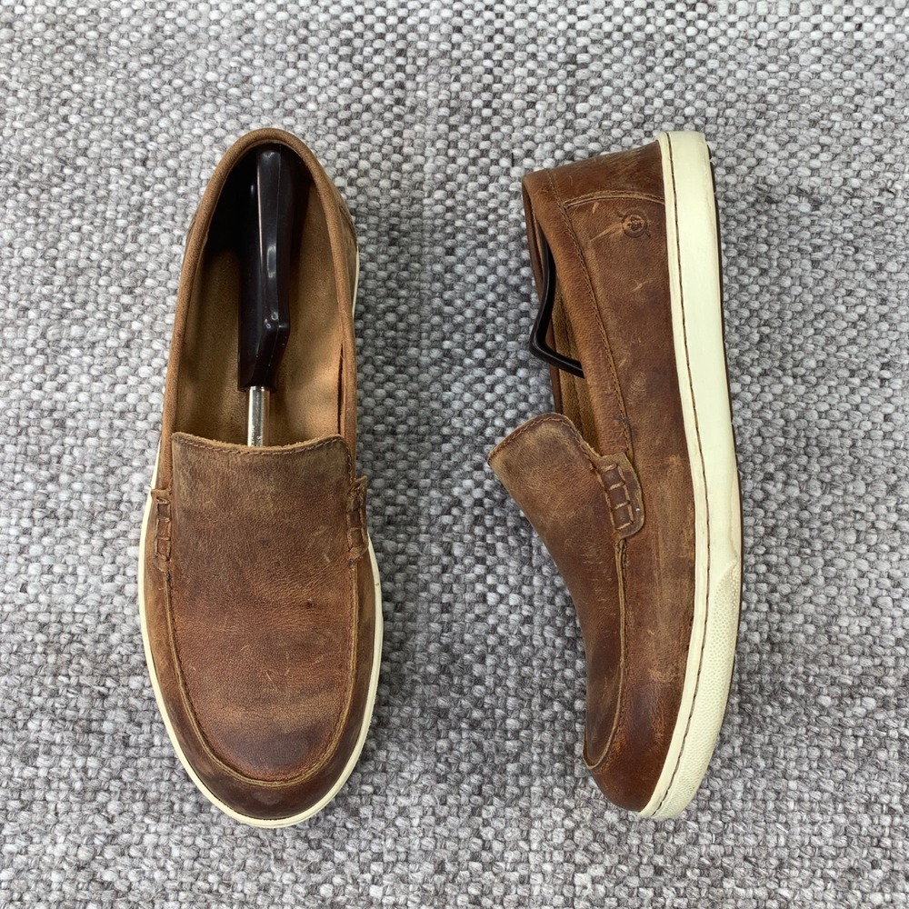 Born Slip On Loafers Mens 12M Brown Leather Distressed Casual BM0011726 Walking